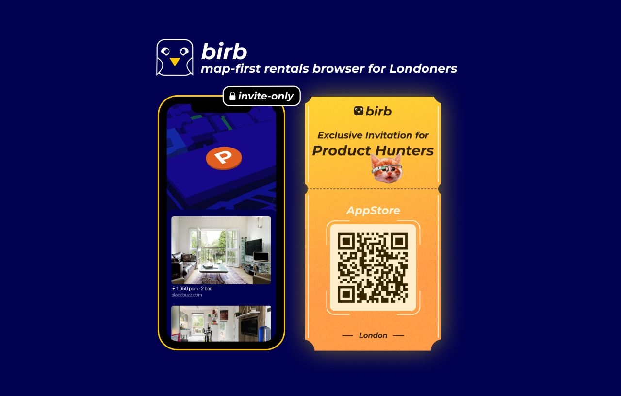 Birb Share landing page design