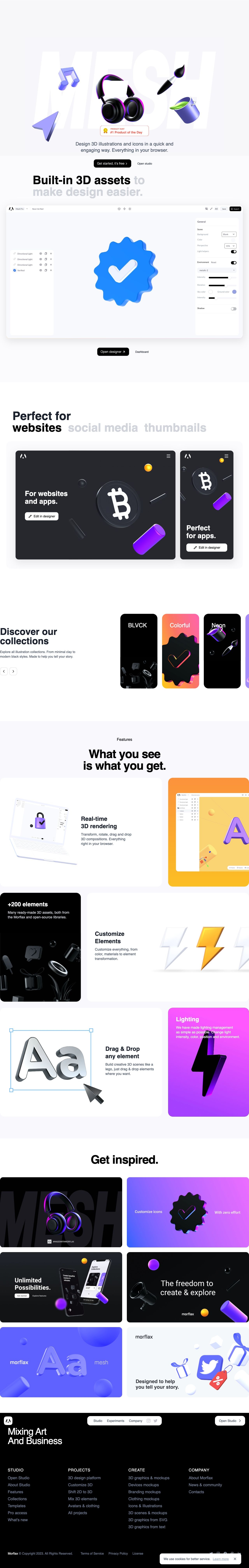 Morflax mesh landing page design