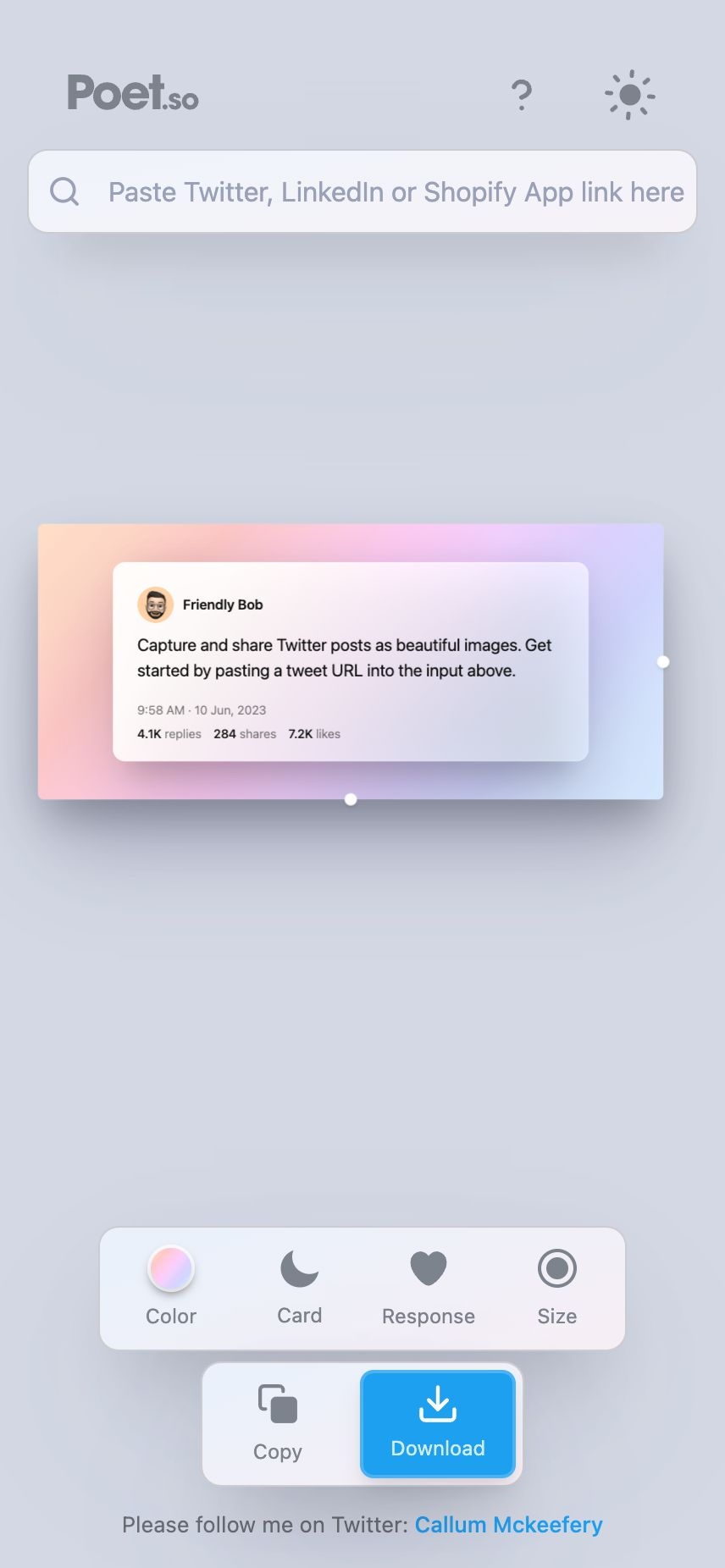 Poet.so landing page design