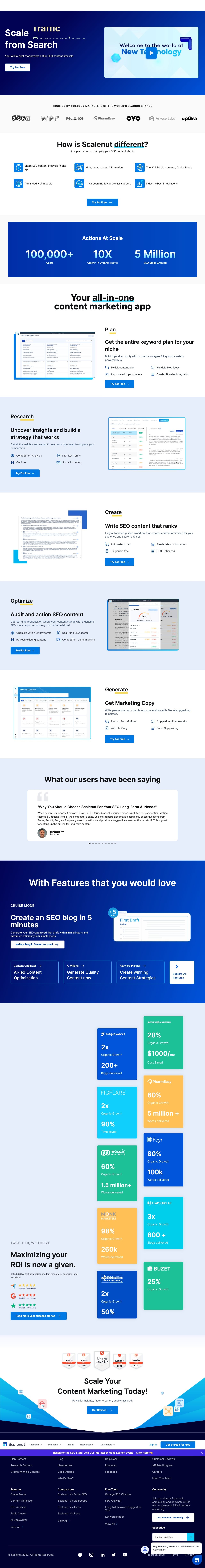 Scalenut landing page design