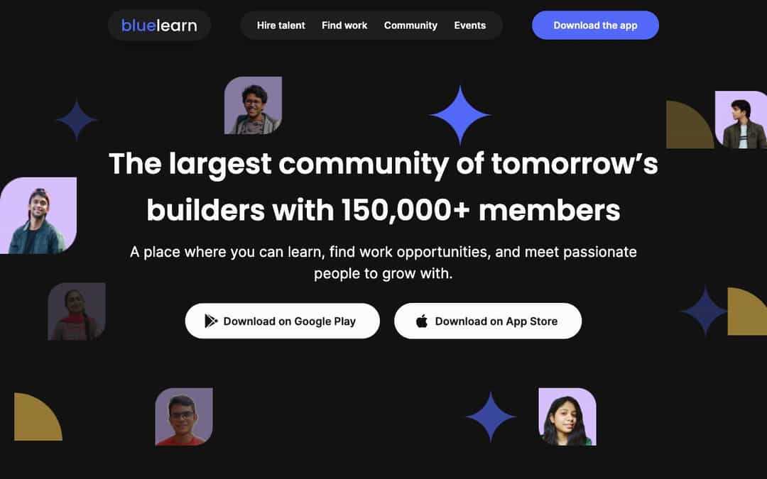 bluelearn landing page design