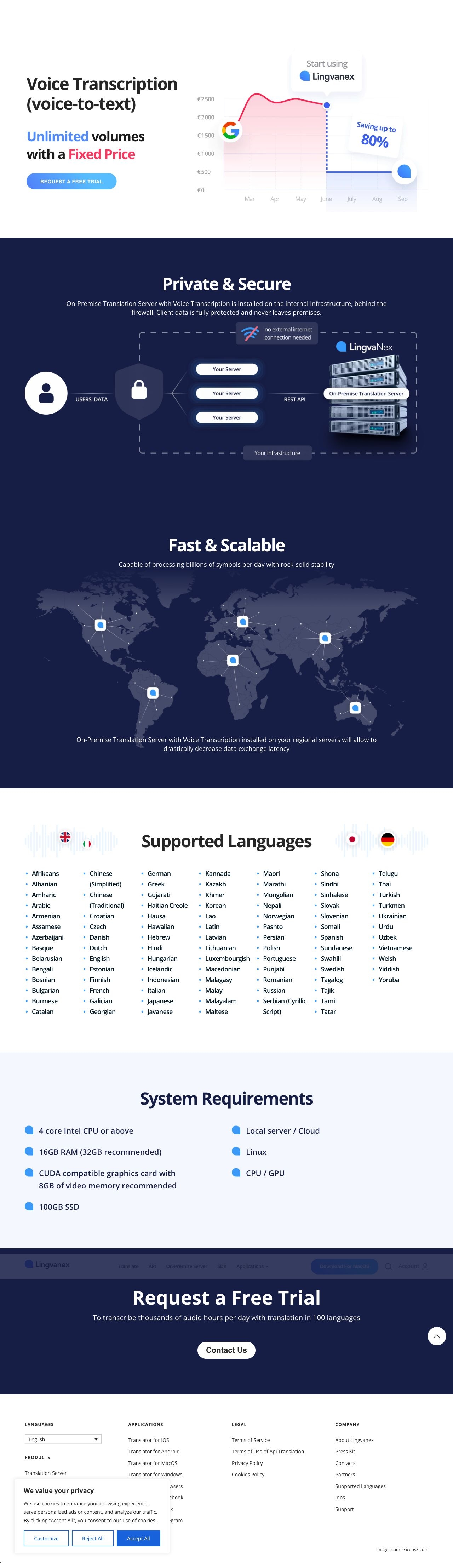 Unlimited translation - Lingvanex landing page design